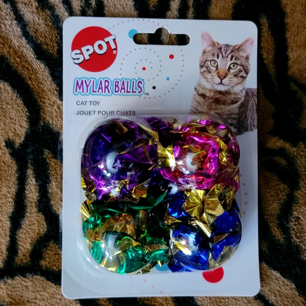 Spot Cat Toy Mylar Crinkle Balls 4 pack New!